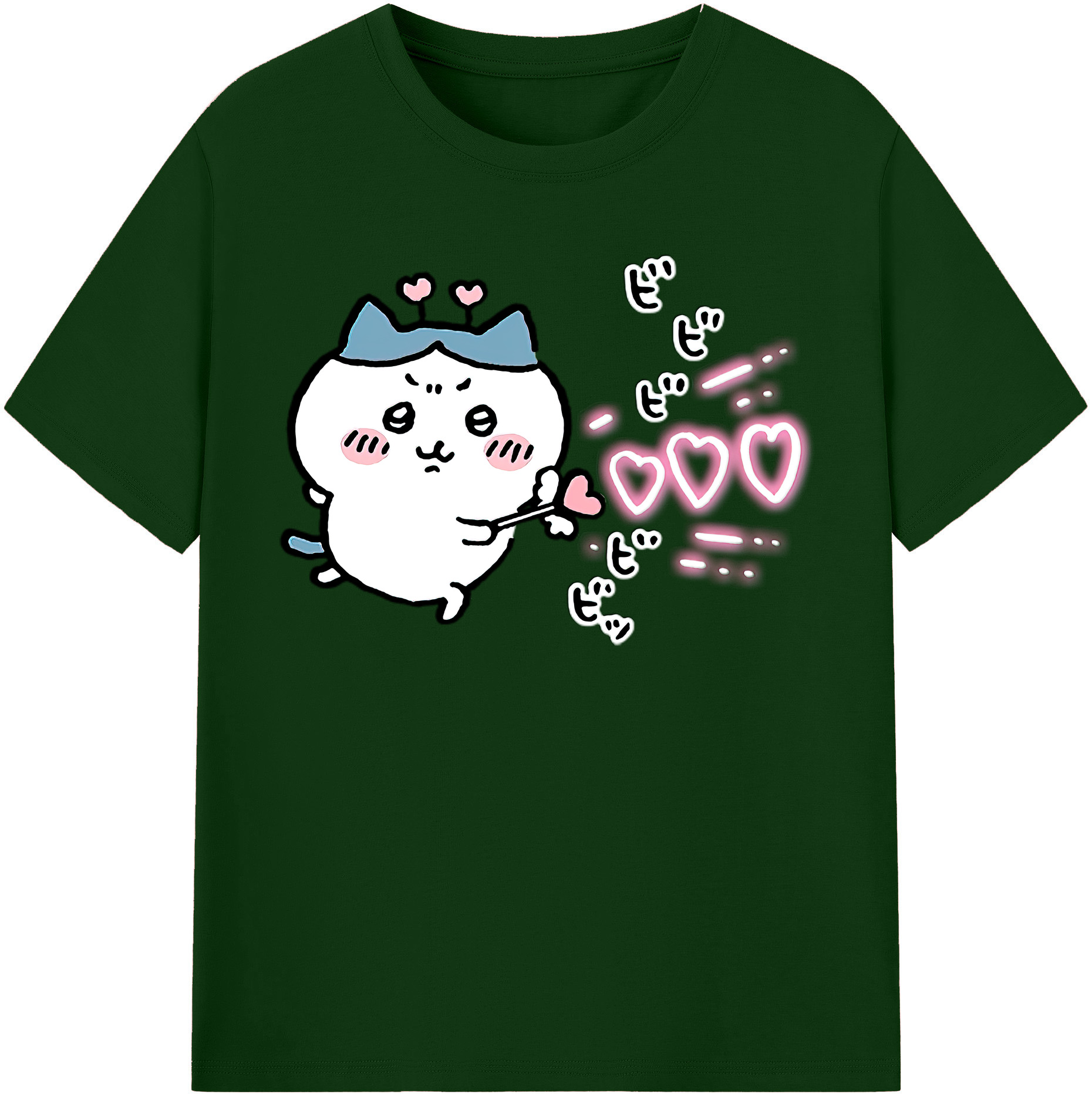 （画像用） ちいかわ ハチワレ Chii-kawa hachiware 綿100％半袖Tシャツ（フロントプリント）